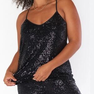 Show Me Your Mumu Spotlight Tank Black Sequin Size XS NWT New